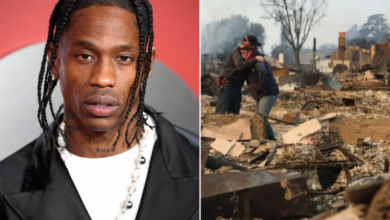 BREAKING: Travis Scott has also donated $33 million to help put out the fires in Hollywood. I’m worried about him because while helping, he hit hot embers, causing him to…