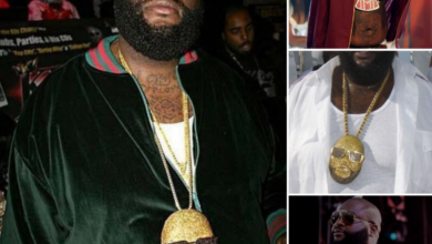 Rick Ross shows off a $2.5M gold-plated necklace with a picture of his face...